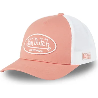 Casquette trucker rose et blanche ajustable LOF B25 Von Dutch