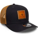casquette-trucker-bleue-marine-et-marron-9seventy-stretch-snap-debossed-logo-new-york-yankees-mlb-new-era