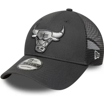 Casquette trucker grise ajustable avec logo grise 9FORTY Chicago Bulls NBA New Era