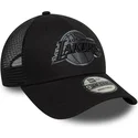 schwarze-verstellbare-trucker-kappe-mit-grauem-logo-9forty-der-los-angeles-lakers-nba-von-new-era