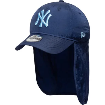Gorra curva azul snapback para niño con logo azul 9FORTY Sun Shield de New York Yankees MLB de New Era