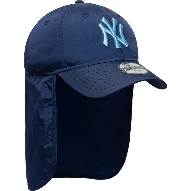 blaue-gebogene-snapback-kappe-fur-kinder-mit-blauem-logo-9forty-sun-shield-der-new-york-yankees-mlb-von-new-era
