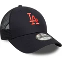 casquette-trucker-bleue-marine-ajustable-pour-enfant-avec-logo-rouge-9forty-homefield-los-angeles-dodgers-mlb-new-era