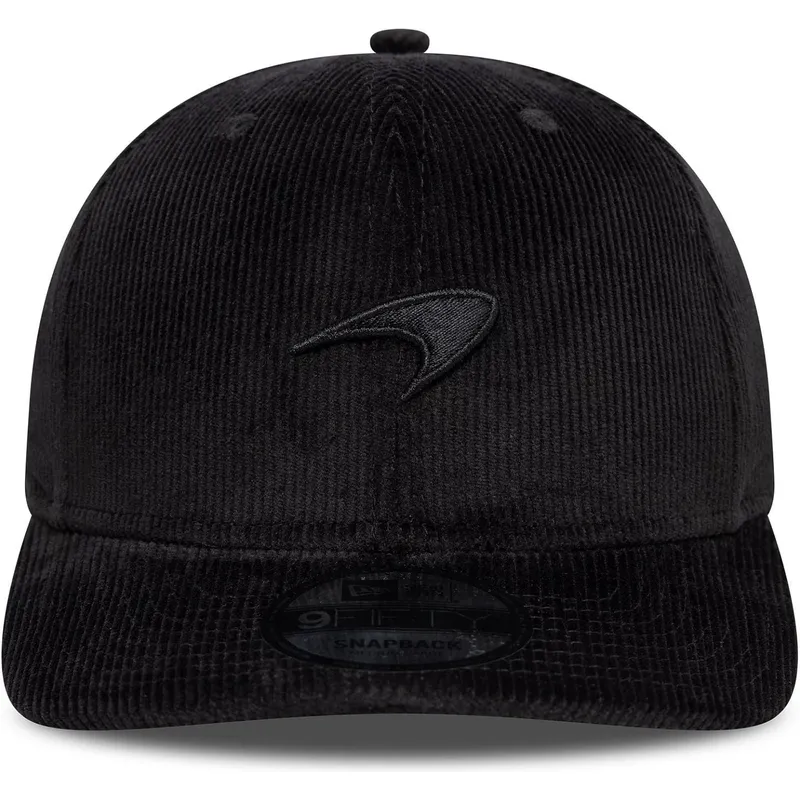 shapka-izvita-cherna-snapbek-9fifty-cord-precurved-na-mclaren-racing-formula-1-ot-new-era