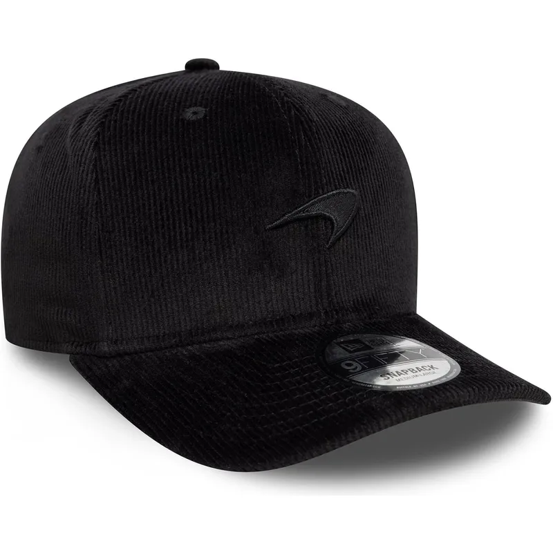 shapka-izvita-cherna-snapbek-9fifty-cord-precurved-na-mclaren-racing-formula-1-ot-new-era