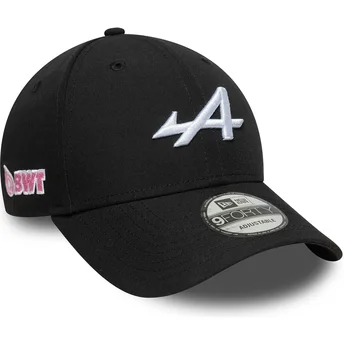 Schwarze gebogene Snapback-Kappe 9FORTY Essential von Alpine F1 Team Formula 1 von New Era