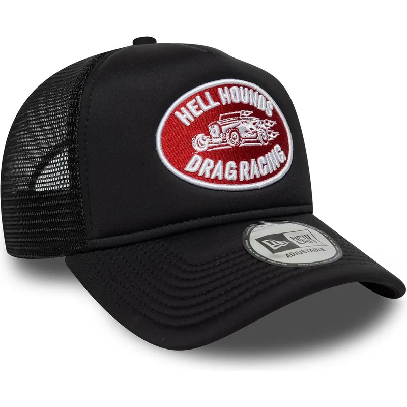 schwarze-a-frame-trucker-kappe-mit-grafikaufnaher-von-new-era