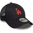 casquette-trucker-bleue-marine-ajustable-avec-logo-rouge-9forty-homefield-los-angeles-dodgers-mlb-new-era