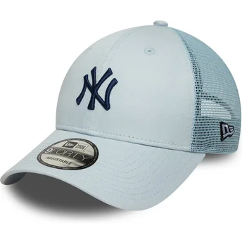 Casquette trucker bleue ajustable avec logo bleu marine 9FORTY Homefield New York Yankees MLB New Era