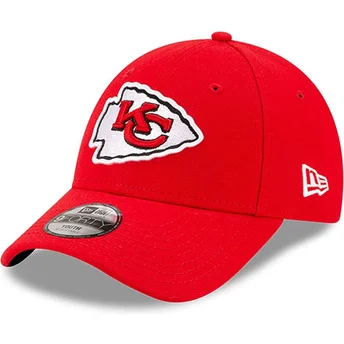 Шапка извита червена регулируема за деца 9FORTY The League на Kansas City Chiefs NFL от New Era