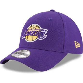 New Era Curved Brim Youth 9FORTY The League Los Angeles Lakers NBA Purple Adjustable Cap