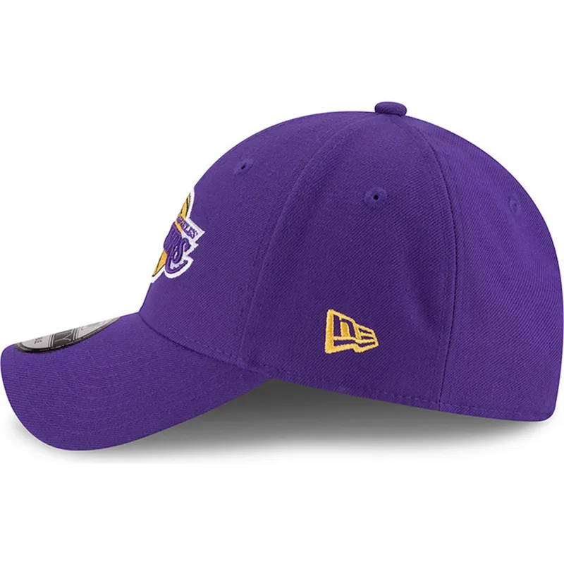violette-gebogene-verstellbare-kappe-fur-kinder-9forty-the-league-der-los-angeles-lakers-nba-von-new-era