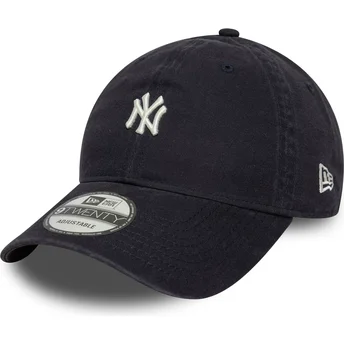 Casquette courbée bleue marine ajustable 9TWENTY Mini Logo Washed New York Yankees MLB New Era