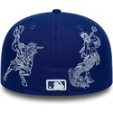 blaue-angepasste-59fifty-mythical-flat-cap-der-los-angeles-dodgers-mlb-von-new-era