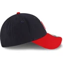 casquette-courbee-bleue-marine-et-rouge-ajustable-9forty-the-league-cleveland-guardians-mlb-new-era
