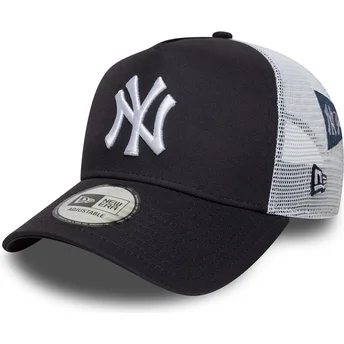Casquette trucker bleue marine et blanche A Frame Multi Patch New York Yankees MLB New Era
