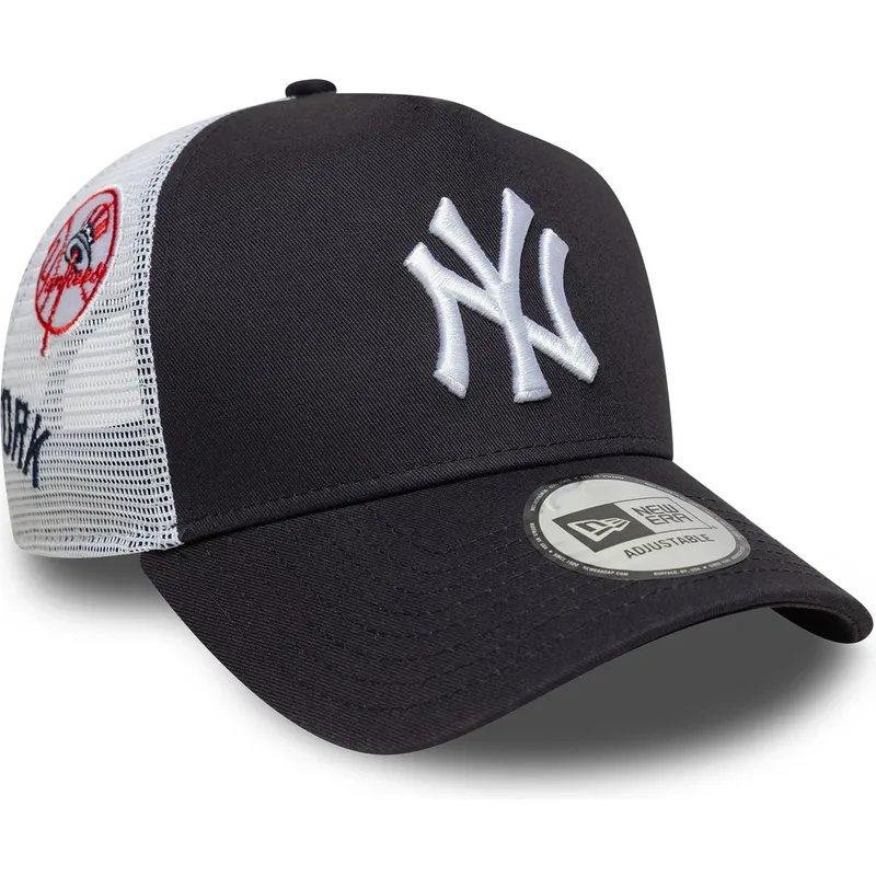 trucker-cap-marineblau-und-weiss-a-frame-multi-patch-von-new-york-yankees-mlb-von-new-era