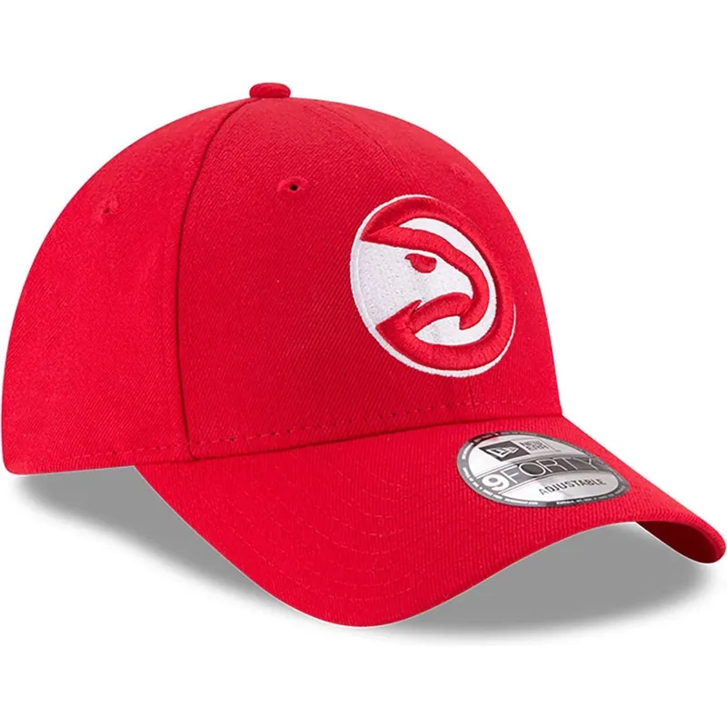 shapka-izvita-chervena-reguliruem-9forty-the-league-na-atlanta-hawks-nba-ot-new-era