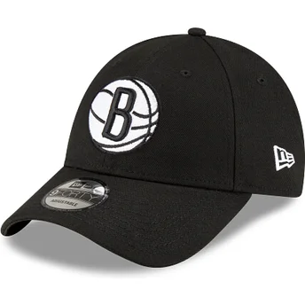 New Era Извита Козирка 9FORTY The League Brooklyn Nets NBA Черна Регулируема Шапка