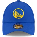 blaue-verstellbare-gebogene-kappe-9forty-the-league-der-golden-state-warriors-nba-von-new-era