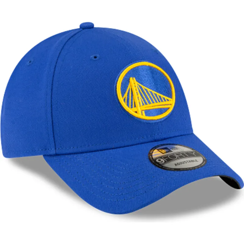 blaue-verstellbare-gebogene-kappe-9forty-the-league-der-golden-state-warriors-nba-von-new-era