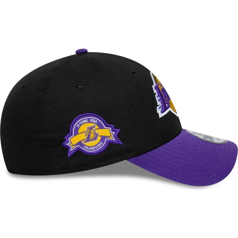 shapka-izvita-cherna-reguliruem-9forty-side-patch-na-los-angeles-lakers-nba-ot-new-era