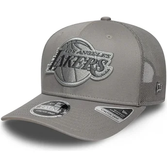 Graue Trucker-Kappe mit grauem Logo 9SEVENTY Stretch Snap Tonal der Los Angeles Lakers NBA von New Era