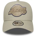 new-era-curved-brim-e-frame-tonal-outline-los-angeles-lakers-nba-beige-snapback-cap-with-beige-logo