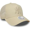 beige-damen-trucker-cap-a-frame-league-essential-der-new-york-yankees-mlb-von-new-era