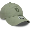 verstellbare-grune-damenkappe-mit-gebogenem-schirm-und-grunem-logo-9twenty-linen-der-detroit-tigers-mlb-von-new-era