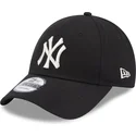 new-era-new-york-yankees-mlb-9forty-metallic-logo-sort-justerbar-kvindekasket-med-buet-skygge