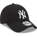 shapka-izvita-cherna-reguliruem-9forty-metallic-na-new-york-yankees-mlb-ot-new-era
