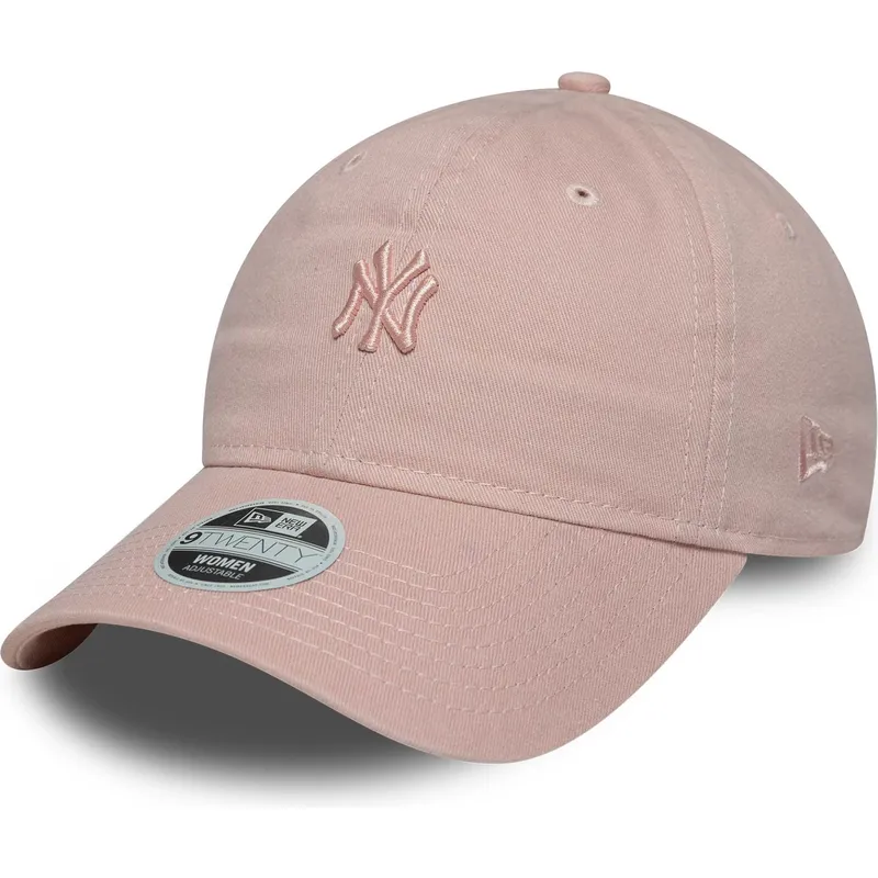 shapka-izvita-roza-reguliruem-9twenty-mini-washed-na-new-york-yankees-mlb-ot-new-era