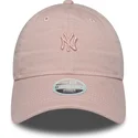 shapka-izvita-roza-reguliruem-9twenty-mini-washed-na-new-york-yankees-mlb-ot-new-era