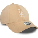 beige-verstellbare-damenkappe-9forty-velour-diamante-los-angeles-dodgers-mlb-von-new-era