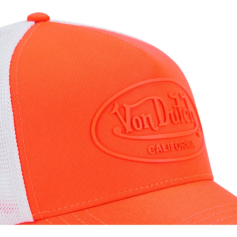 von-dutch-fluo04-orange-og-hvid-trucker-kasket