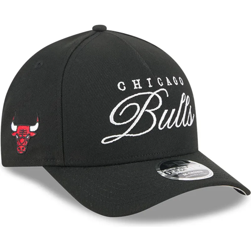 shapka-izvita-cherna-snapbek-9forty-m-crown-draft-2025-na-chicago-bulls-nba-ot-new-era