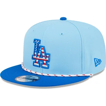 Gorra plana azul snapback 9FIFTY 4th July de Los Angeles Dodgers MLB de New Era