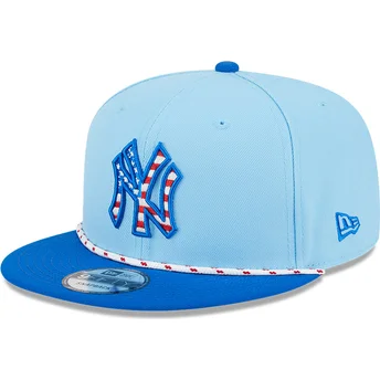 Gorra plana azul snapback 9FIFTY 4th July de New York Yankees MLB de New Era
