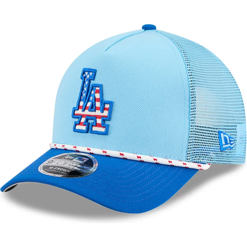 shapka-izvita-traker-sinya-snapbek-9forty-m-crown-a-frame-4th-july-na-los-angeles-dodgers-mlb-ot-new-era