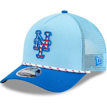 New Era New York Mets MLB 4. Juli M-Crown A Frame 9FORTY blaue Trucker-Kappe