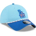 blaue-verstellbare-curved-cap-9twenty-4th-july-der-los-angeles-dodgers-mlb-von-new-era