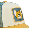 capslab-looney-tunes-jerry-taj6-jer-beige-und-blaue-trucker-kappe