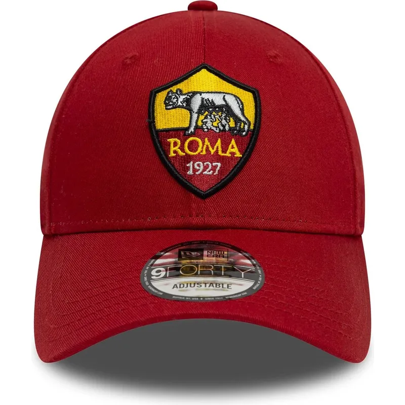 shapka-izvita-chervena-reguliruema-9forty-core-na-associazione-sportiva-roma-serie-a-ot-new-era