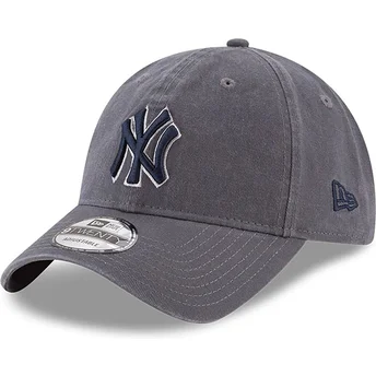 New Era New York Yankees MLB 9TWENTY Core Classics verstellbare graue Kappe mit blauem Logo