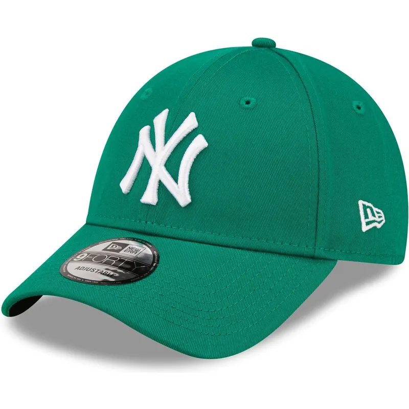new-era-new-york-yankees-mlb-9forty-league-essential-gron-justerbar-kvindekasket-med-buet-skygge