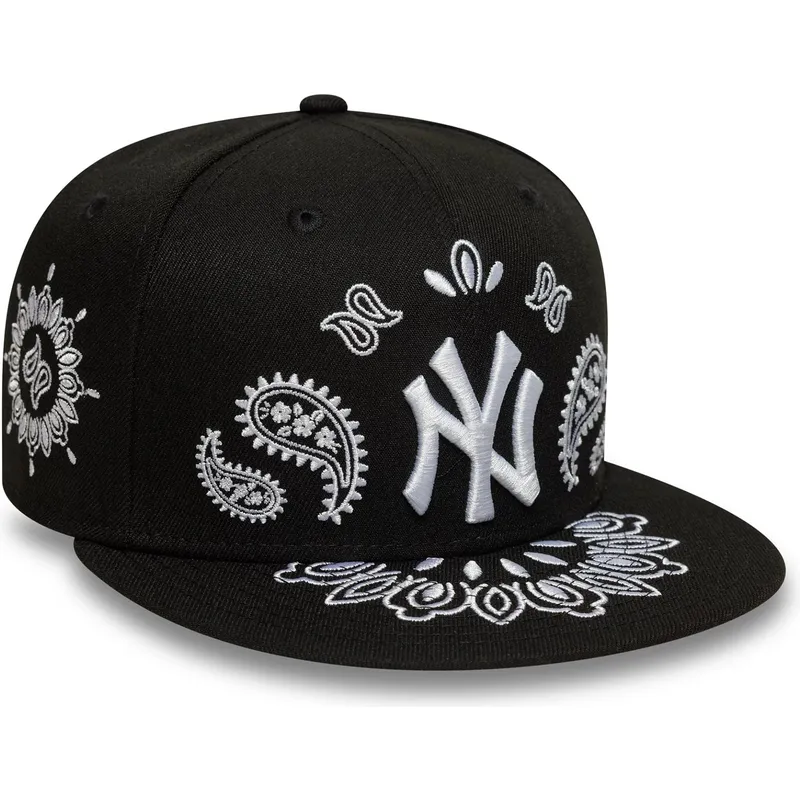 schwarze-enganliegende-59fifty-flatcap-paisley-der-new-york-yankees-mlb-von-new-era