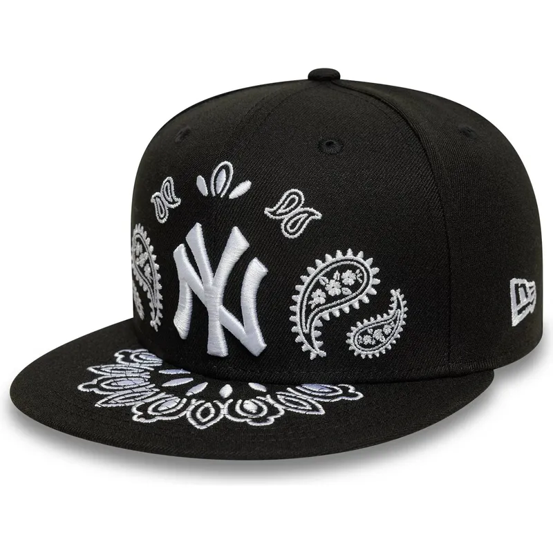 schwarze-enganliegende-59fifty-flatcap-paisley-der-new-york-yankees-mlb-von-new-era
