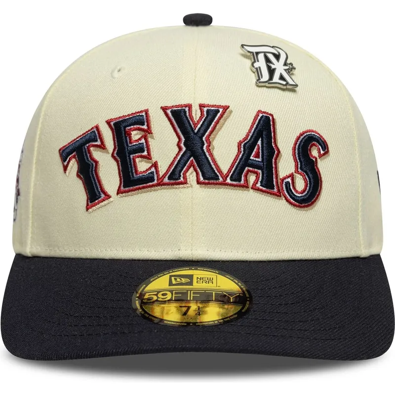 buet-kasket-beige-og-marinebla-tilpasset-59fifty-all-star-game-pin-fra-texas-rangers-mlb-fra-new-era