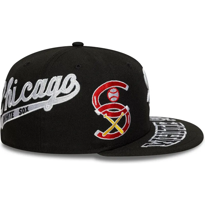 schwarze-enganliegende-59fifty-all-over-flat-cap-der-chicago-white-sox-mlb-von-new-era